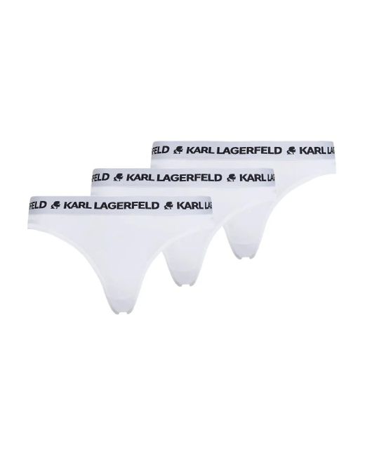 Set Di Tre Slip Con Logo di Karl Lagerfeld in White