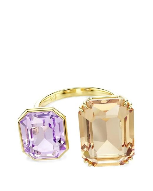 Swarovski Metallic Millenia offener ring, oktagon-schliff, mehrfarbig, goldlegierungsschicht