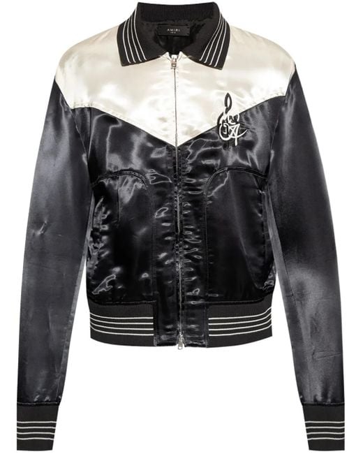 Amiri Bomberjacke mit Logo-Stickerei in Black für Herren