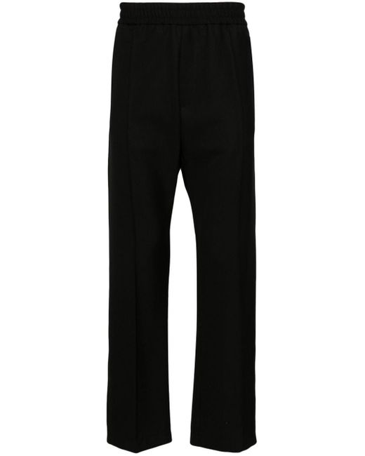 Emporio Armani Black Straight-leg Virgin Wool Trousers for men