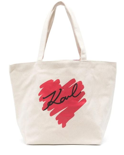 Karl Lagerfeld Pink K/Hearts Reversible Tote Bag