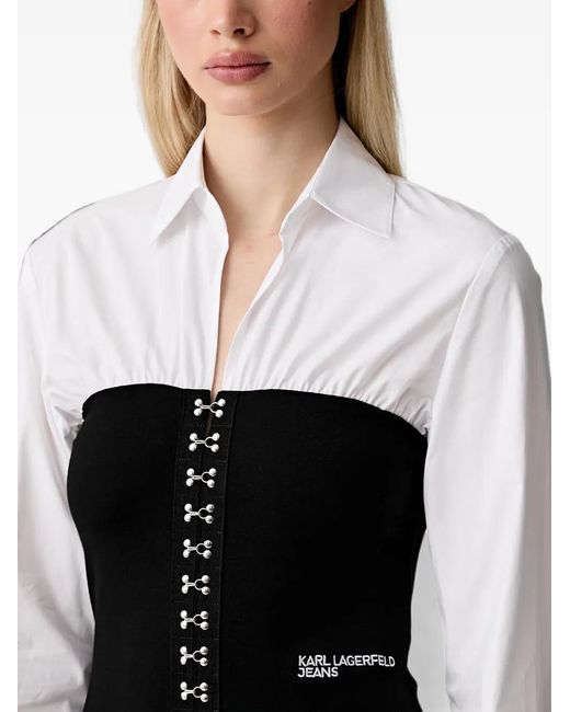 Karl Lagerfeld Black Hook-And-Eye Layered Mini Dress