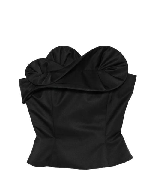 Magda Butrym Black Petal Strapless Corset