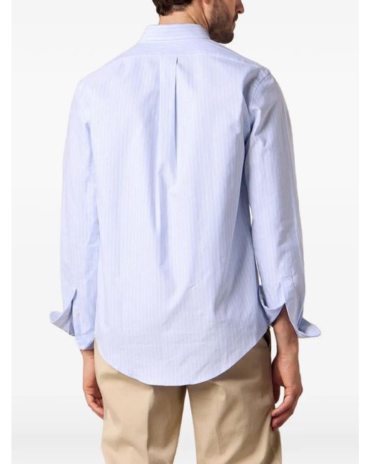 Brooks Brothers Blue Slim-Fit Striped Shirt for men