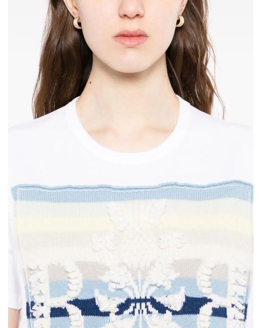 Barrie White Cashmere Patch Logo T-Shirt