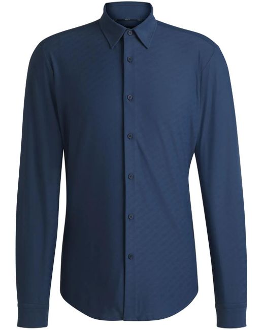 Camisa con botones Boss de hombre de color Blue