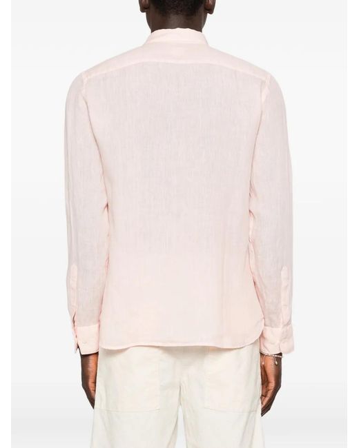 120% Lino Pink Buttoned Shirt for men