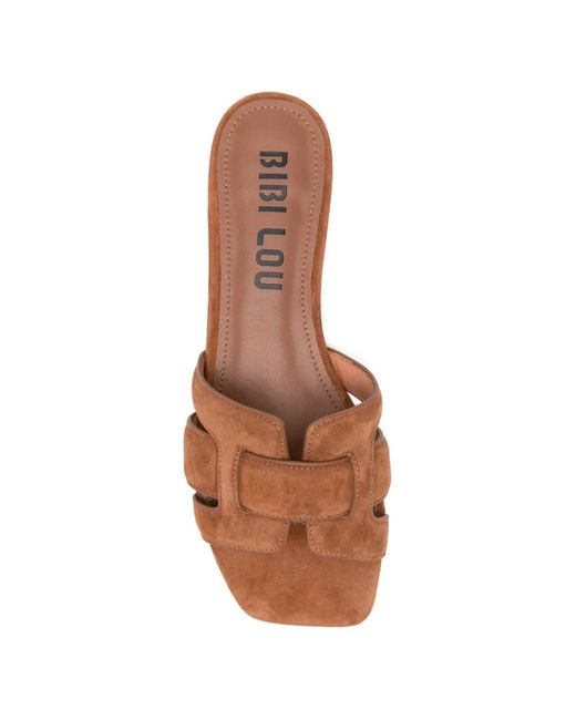 Bibi Lou Brown Cut-Out Suede Sandals