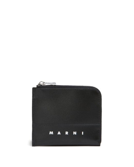 Portefeuille zippé à logo imprimé Marni pour homme en coloris Black
