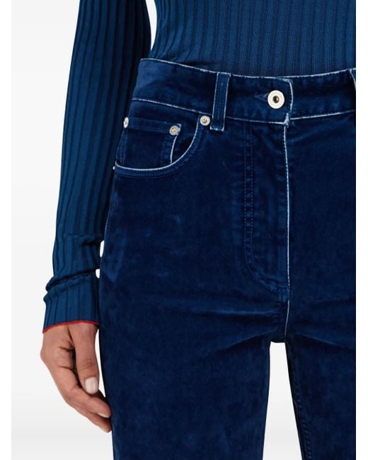 Pantalones rectos texturizados Ferragamo de color Blue