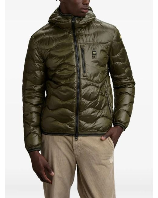Blauer Green Quilted Hooded Jacket for men