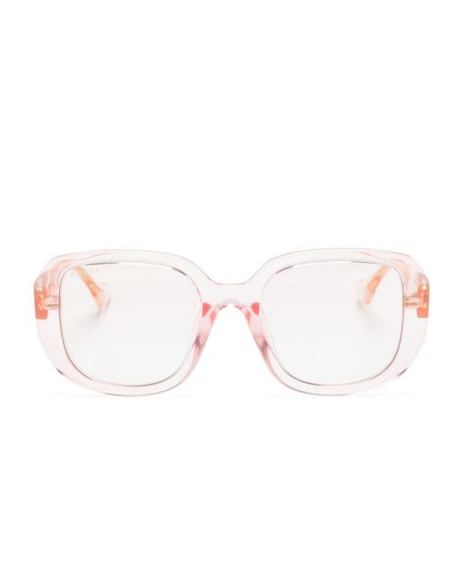 Gucci Pink Transparent Oversize-frame Sunglasses