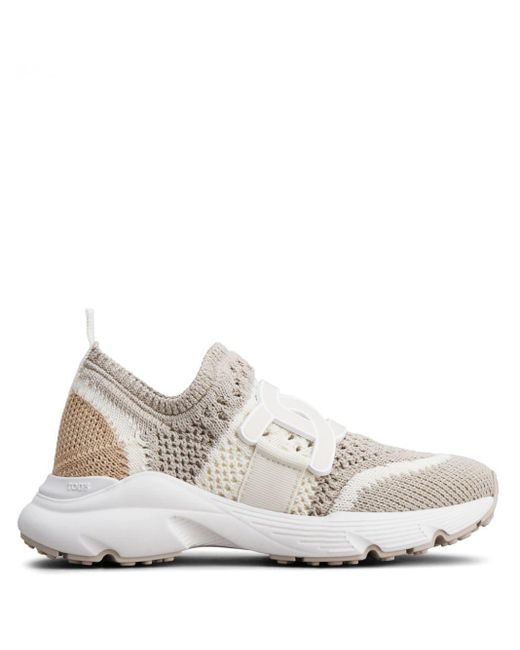 Sneakers slip-on grigie/bianche in maglia di Tod's in White