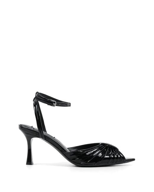 Karl Lagerfeld Black Leather Heeled Pumps