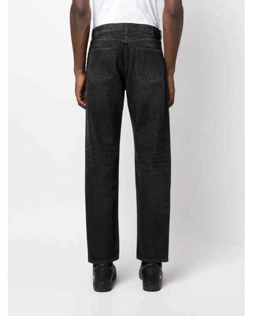 Off-White c/o Virgil Abloh Black Arr Tab Logo-Patch Tapered Jeans for men