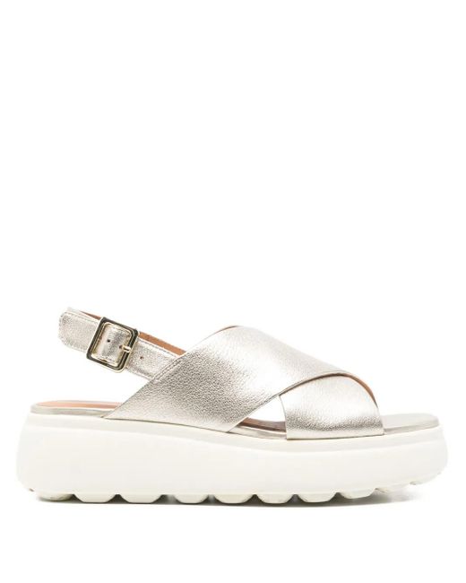 Geox White 55Mm Spherica Ec4.1 Crossover Slingback Sandals