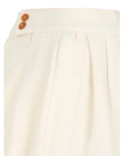Vivienne Westwood Natural Button Pleated Skirt