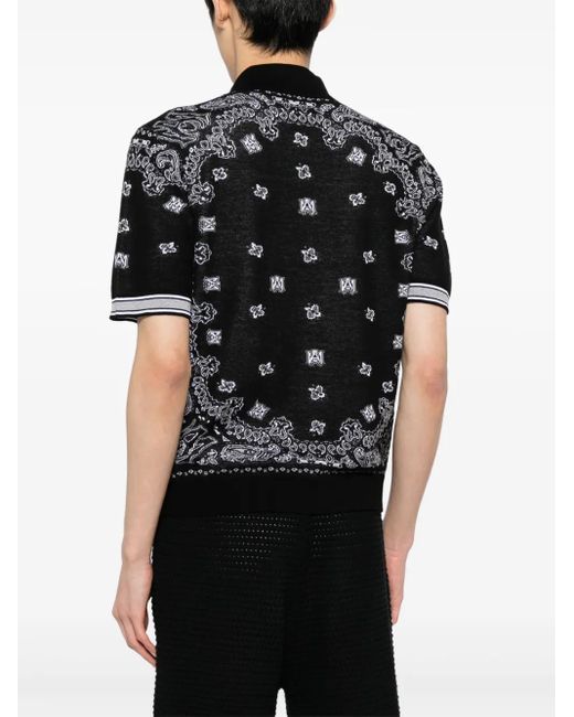 Amiri Black Bandana Polo for men