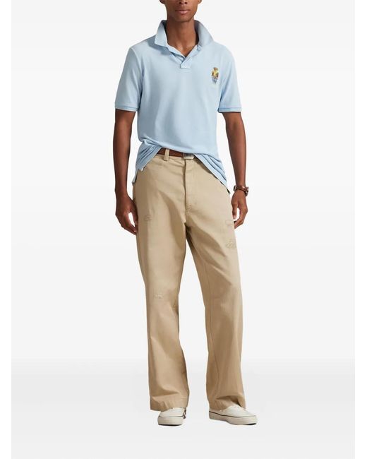 Polo Ralph Lauren Blue Polo Bear-Embroidered Polo Shirt for men