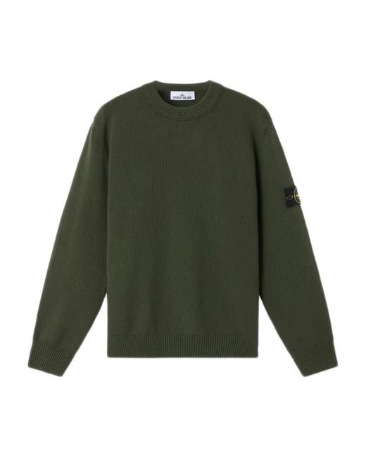 Stone Island Green 'Winter Cotton' Crew Neck for men