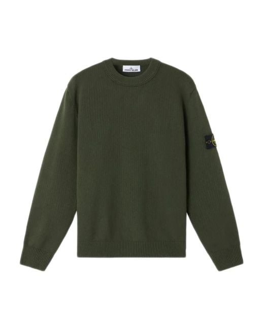 Stone Island Green 'Winter Cotton' Crew Neck for men