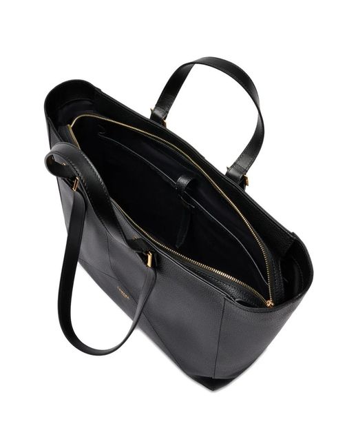 Lancel Black Enveloppe Zip Tote Bag