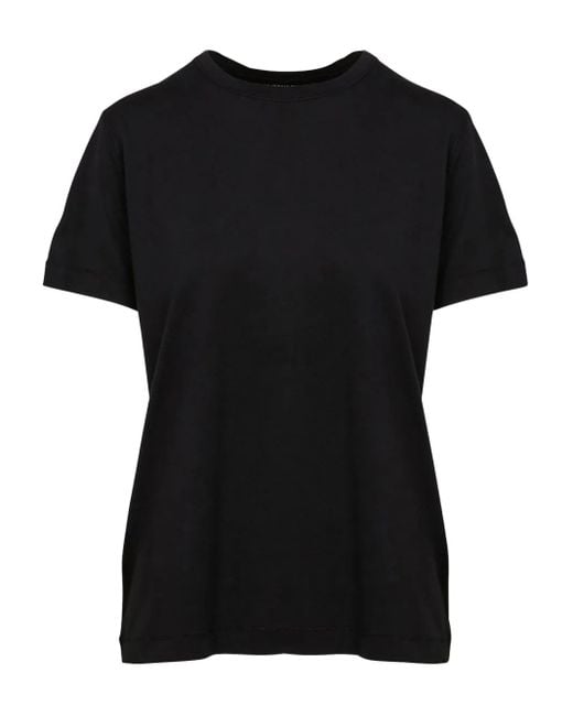 Majestic Filatures Black Crew-Neck T-Shirt