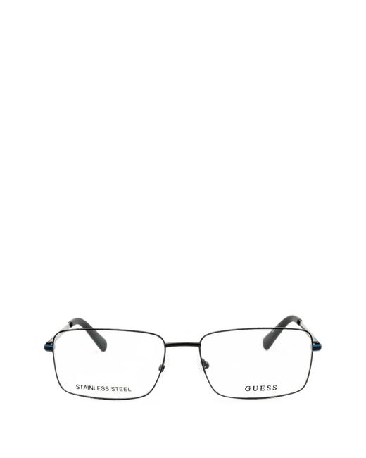 Guess White Rectangle-Frame Glasses for men