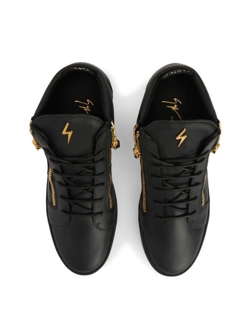 Giuseppe Zanotti Black Kriss Panelled Hi-top Sneakers for men