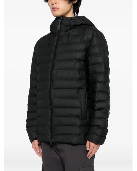 Rains Black Logo-Patch Jacket for men