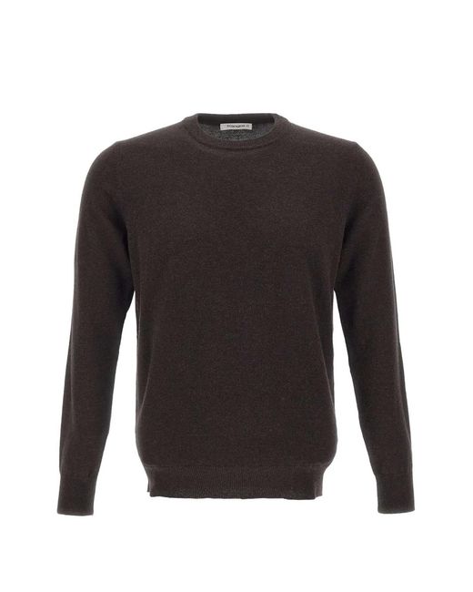 Kangra Black Crew-Neck Ribbed-Trim Sweater for men