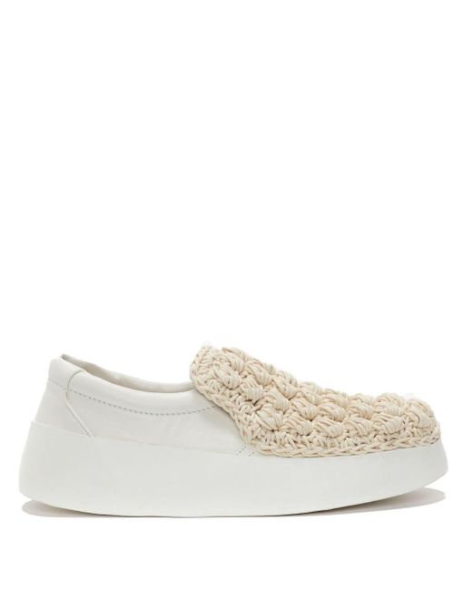 J.W. Anderson White Popcorn Leather Loafers for men