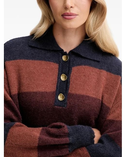 Sessun Red Striped Knitted Top