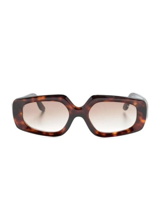 Lapima Brown Joana Rectangle-Frame Sunglasses