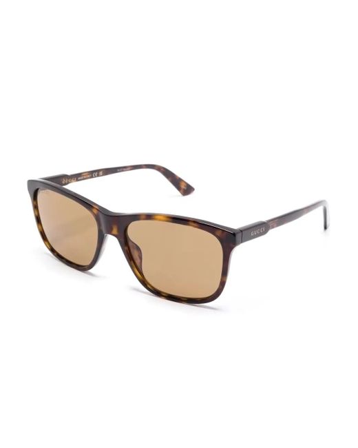 Gucci Natural Rectangle-Frame Sunglasses