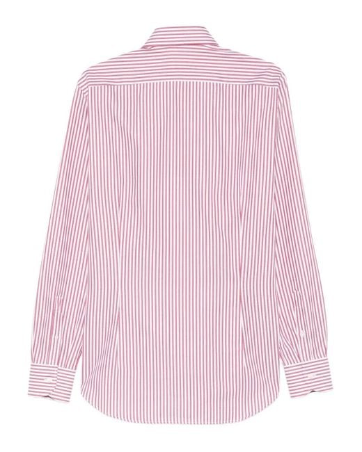 Orian Pink Striped-Pattern Shirt for men