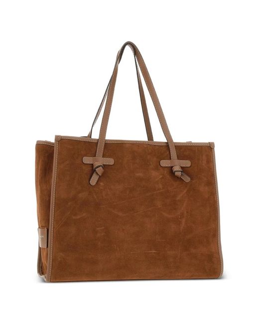 MARCELLA CLUB Brown Marcella Suede Tote Bag