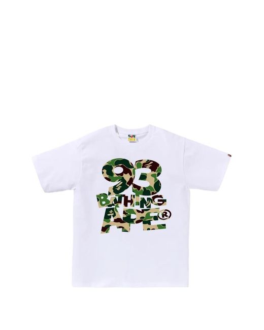 A Bathing Ape White Abc Camo 93 Logo-Print T-Shirt for men