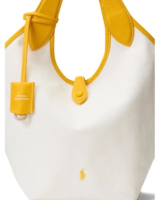 Polo Ralph Lauren レザートリム ハンドバッグ Metallic