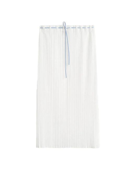 Totême White Jupe Mi-Longue À Design Plissé