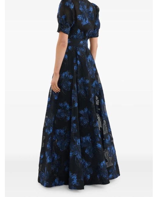 Rebecca Vallance Blue Alexandra Floral Belted Maxi Dress