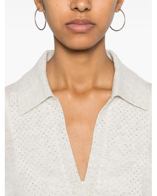 Zadig & Voltaire White Sally Rhinestone-Embellished Cashmere Jumper