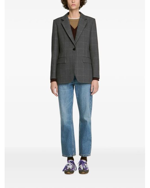 Sandro Black Checked Tailored Blazer