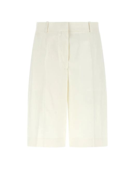 Totême White Pleat-Detail Tailored Shorts