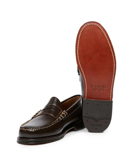G.H.BASS White Weejuns Larson Leather Loafers for men