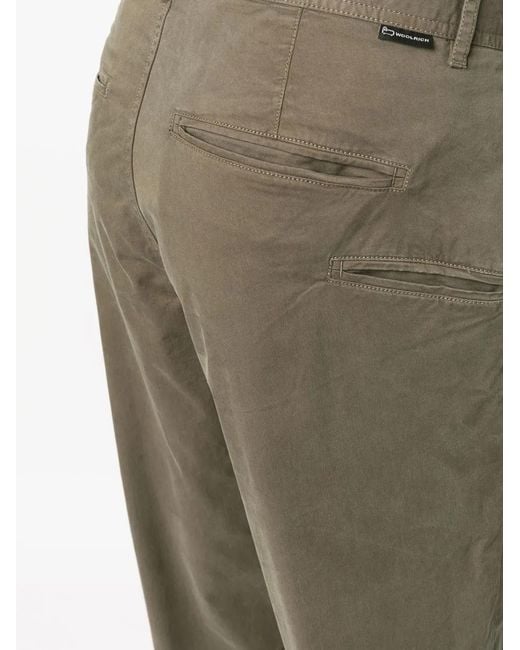 Woolrich Green Slim-Cut Chino Trousers for men