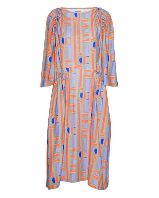 Henrik Vibskov White Geometric-Pattern Dress