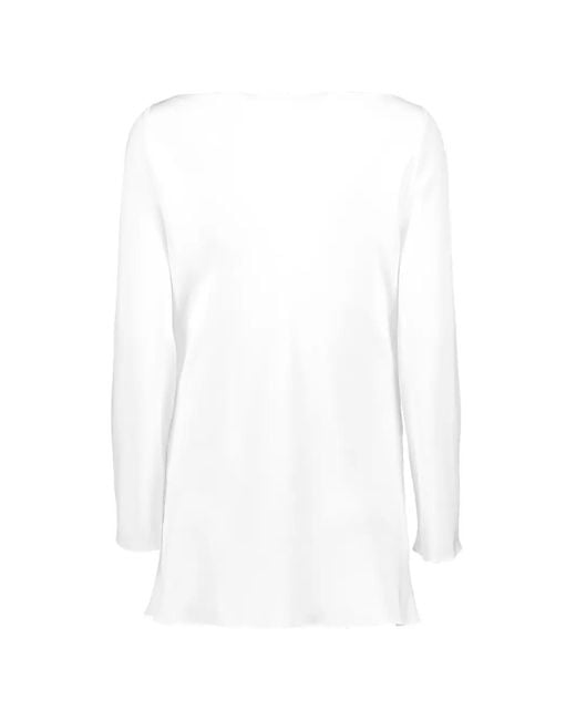 Peter Cohen White Boat-Neck Blouse