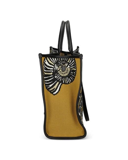 MY BEST BAG Black Big Atena Sea Creatures Print Tote Bag