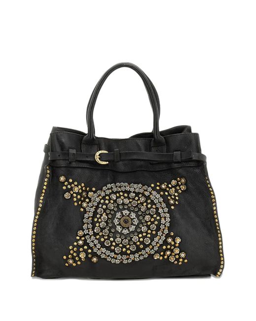 Campomaggi Black Bella Di Notte Embellished Buckle Tote Bag